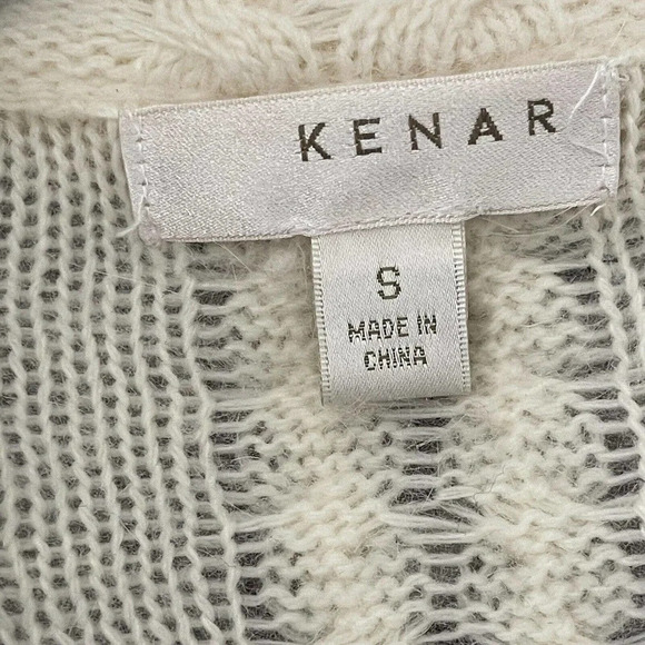 Kenar Angora Rabbit Hair Nylon Cable Knit Cardigan Size Small - Picture 4 of 6